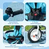 6-in-1 Kinderdreirad Blau mit Schiebestange, Dach, Gurt, Produktbild-Vorschau 7
