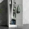 A white metal locker with cleaning supplies inside. Náhled obrázku produktu