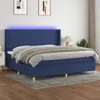 vidaXL Boxspringbett mit Matratze & LED Blau 200x200 cm Produktbild-Vorschau 2