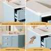 Mobile da bagno sospeso okwish con due cassetti e sportello Anteprima dell’immagine prodotto 3