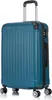 A teal suitcase is shown standing upright on a white background. Produktbild-Vorschau