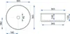 Technical drawings of a sink with dimensions indicated. Produktbild-Vorschau