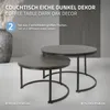 Two round coffee tables of different sizes are displayed on a light gray floor against a dark gray textured wall. Produktbild-Vorschau