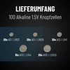 A dark background with text and images of various button cell batteries. Produktbild-Vorschau