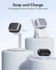 Three different wireless charging setups for earbuds, showcasing different colors and configurations. Produktbild-Vorschau