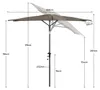 Sekey Sonnenschirm Balkon Rechteckig 200×125 cm Produktbild-Vorschau 7