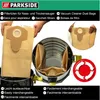 A collage of images showing vacuum cleaner dust bags and a vacuum cleaner canister. Produktbild-Vorschau