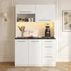 Armoire buffet Merax, meuble haut avec éclairage LED et Voir les images du produit 6