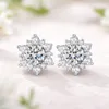 Zirkonia Ohrstecker Blume Silber – Funkelnde Damen Produktbild-Vorschau 1