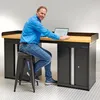 Werkstatthocker 4 Stück, mattschwarz, Sitz 31x30 cm, 73 cm Produktbild-Vorschau 6