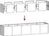 An illustration showing a row of square panels being assembled into a long rectangular structure. Anteprima dell’immagine prodotto