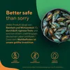 Marketing image with text and a bowl of mussels. Produktbild-Vorschau