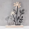 Deko Aufsteller Ostern L19cm Metall Holz Osterhase Blume Produktbild-Vorschau 5
