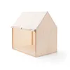 A simple, off-white play tent shaped like a house, made of fabric and wood, set against a white background. Produktbild-Vorschau