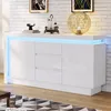 Merax LED kredens 140 cm z regulowanymi półkami, komoda o Podgląd zdjęcia produktu 1