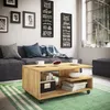 Holz Sofatisch Couchtisch Rollen Stango Anteprima dell’immagine prodotto 5