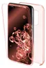A rose gold phone case is shown from the side, with a phone inside it.