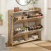 okwish Moderner Schuhschrank mit Klapptüren,Holzoptik mit Produktbild-Vorschau 5