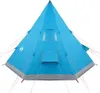 vidaXL Tipi-Campingzelt 4 Personen Blau Wasserdicht Produktbild-Vorschau 7