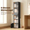 HOMCOM Bücherregal, 6 Ebenen, Schublade, verstellbares Produktbild-Vorschau 4