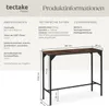 A diagram and product information for a bar table. Náhled obrázku produktu