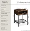 Table de chevet HARLOW 40,5x40,5x59cm - Bois foncé Voir les images du produit 6