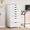 vidaXL Armadio a rotelle con cassetti MOSS Bianco in legno Anteprima dell’immagine prodotto 8