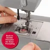 A close-up shot of a person using a sewing machine, demonstrating a built-in needle threader. Anteprima dell’immagine prodotto
