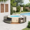 vidaXL Whirlpool-Umrandung Grau Poly Rattan und Massivholz Produktbild-Vorschau 3