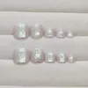 GKA Künstliche Fußnägel Zehennägel F8 weiß Glitter 24p zum Produktbild-Vorschau 2