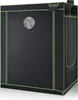 A black grow tent with green trim, shown from a three-quarter front angle. Produktbild-Vorschau