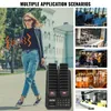 A woman walks outdoors holding a pager system, with various application scenarios shown in smaller images on the right. Anteprima dell’immagine prodotto