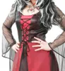 Damenkostüm Vampirkostüm Rot-​Schwarz – langes Vampirkleid Produktbild-Vorschau 2