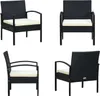 vidaXL Gartenstuhl mit Kissen Poly Rattan Schwarz - Sessel Produktbild-Vorschau 1