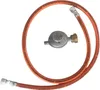A gas hose and regulator are laid out on a white background. Produktbild-Vorschau