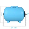 A blue pressure tank with measurement indicators. Voir les images du produit