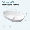 doporro Aufsatzwaschbecken Weiß matt oval BTH: 59,8x36x14 Produktbild-Vorschau 7