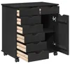 vidaXL Skriňa na kolieskach Čierna 63,5 x 39 x 65,5 cm Náhľad obrázku produktu 4