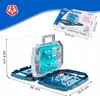 A product shot of a Battleship board game, shown both in its packaging and opened up, with dimensions indicated. Produktbild-Vorschau