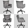 A collage of four images showing a gray corduroy office chair from different angles. Náhľad obrázku produktu