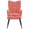 A pink velvet armchair with black legs, shown from the front against a white background. Náhľad obrázku produktu