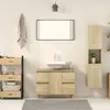 A clean, well-lit bathroom scene featuring a vanity, sink, mirror, and storage units. Náhled obrázku produktu