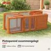 Faltbarer Kaninchenstall Braun mit Freilaufgehege & Produktbild-Vorschau 6