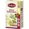 A carton of Lukull Sauce Hollandaise with an image of asparagus and parsley. Produktbild-Vorschau