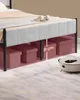 A bed frame with storage boxes underneath. A robot vacuum cleaner is in the foreground. Náhled obrázku produktu