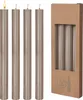 Echtwachs Stabkerzen geriffelt 8er Pack - braun - Festtags Produktbild-Vorschau 1