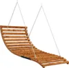 A wooden swing seat suspended by chains against a white background. Náhľad obrázku produktu