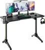 A gaming desk setup with a monitor, keyboard, mouse, and accessories. Produktbild-Vorschau