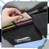 EDIBAZZAR | Organiseur de pare-soleil de voiture, cuir noir Voir les images du produit 3