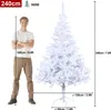 LZQ Umelý vianočný stromček 240 cm Biely vianočný stromček, Náhľad obrázku produktu 2